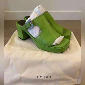 By Far Melba Mules Pistachio Green 37